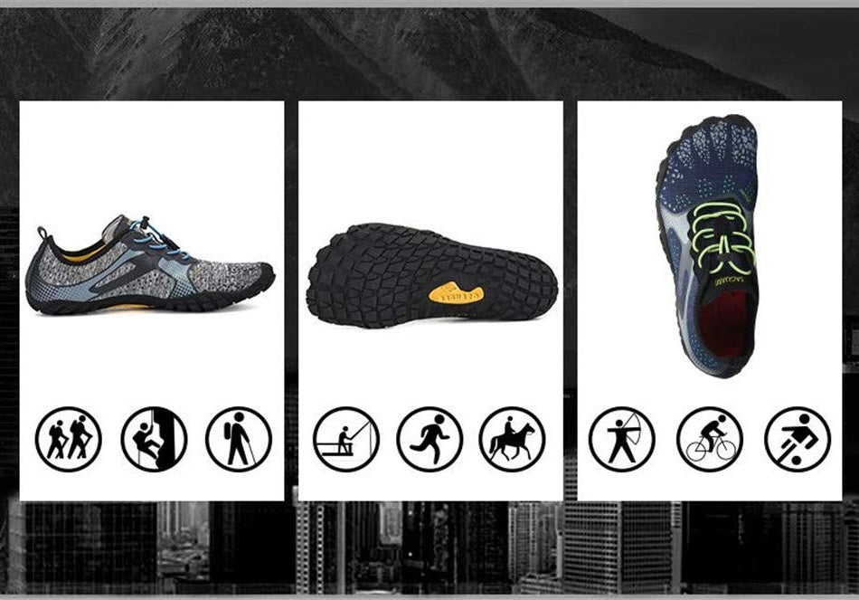 Three pairs of shoes with different designs on a white background.