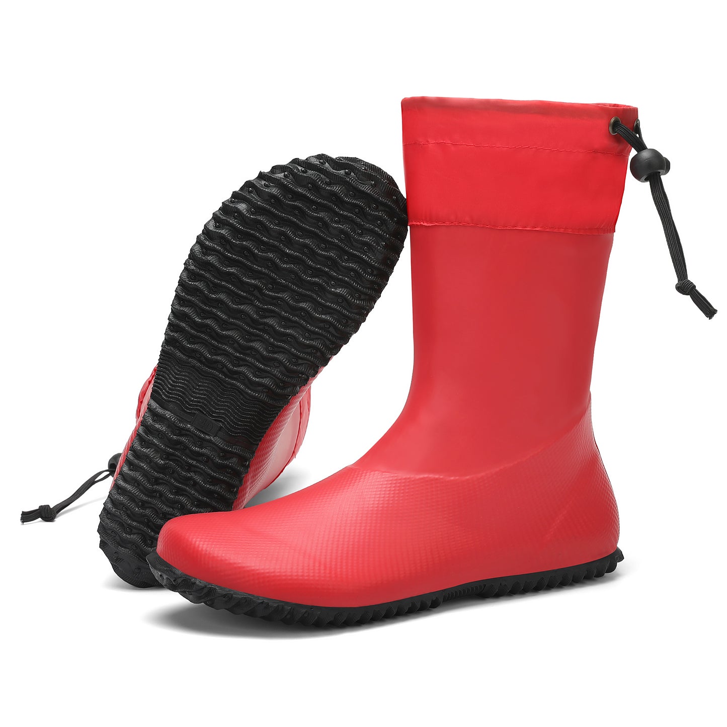 Saguaro Red Brisk I Foldable Barefoot Rain Boots- Mid calf